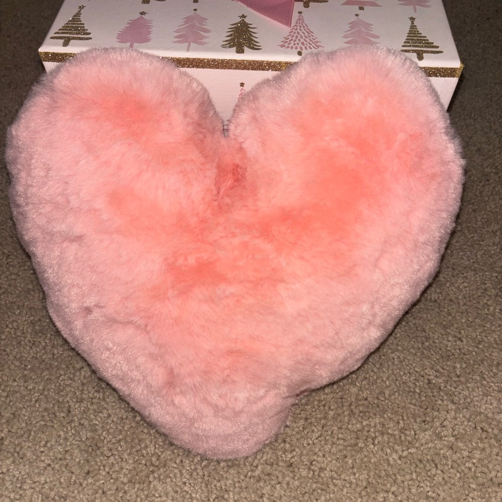 Pink Heart-Shaped Plush Pillow